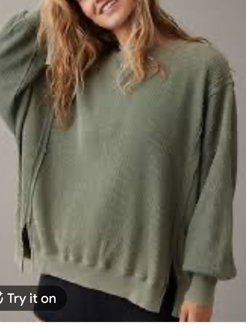 Aerie distressed oversized ribbed sweatshirt size xxl